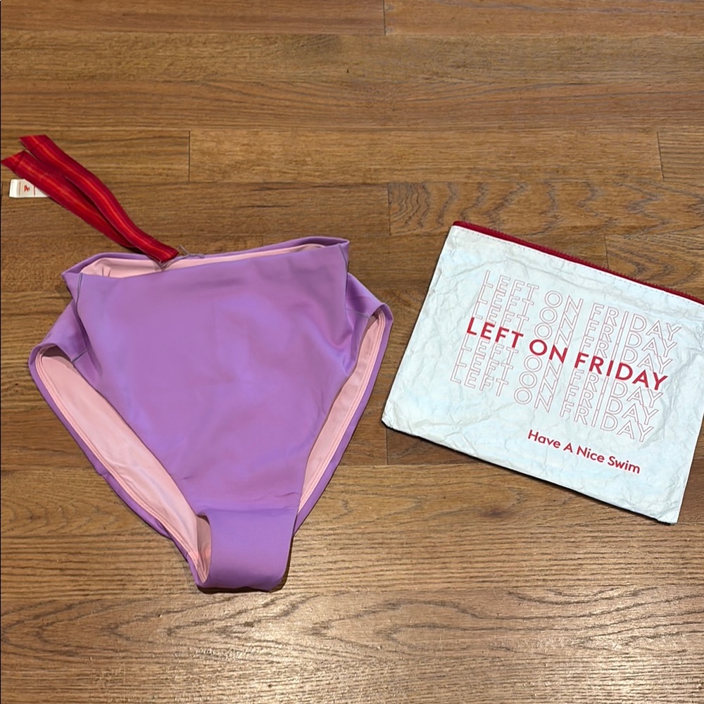 Left On Friday Lavender Bikini with Red Accents
